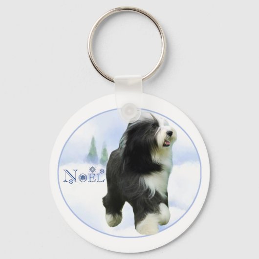 Noel Bearded Collie Sleutelhanger (Voorkant)