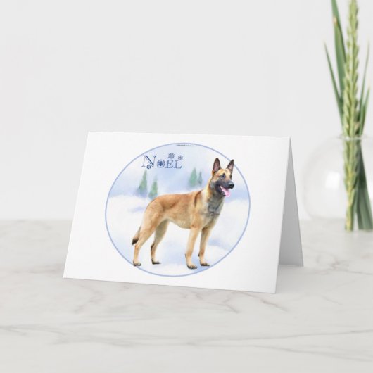 Noel Belgische Malinois Feestdagen Kaart (Voorkant)