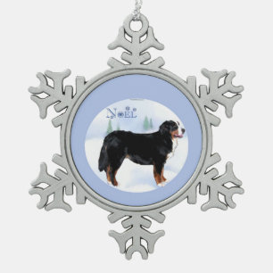 Noel Bernese Mountain Dog - Gepersonaliseerd Tin Sneeuwvlok Ornament