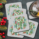 NOEL Berries en Greenery Kerstmis Kartonnen Onderzetters<br><div class="desc">Het woord NOEL in winterbladeren en bessen op een grijze achtergrond (of in welke kleur dan ook),  deze papieren onderzetters zijn elegant voor elke kerstvakantie. Punten in onze winkel koppelen.</div>