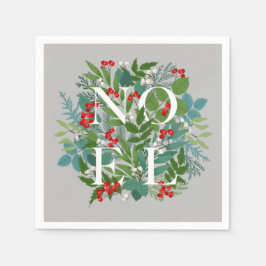 NOEL Berries en Greenery Kerstmis Napkins Servet