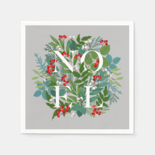 NOEL Berries en Greenery Kerstmis Napkins Servet