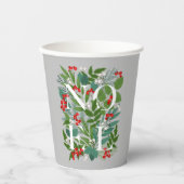 NOEL Berries en Greenery Kerstmis Papieren Bekers (Voorkant)