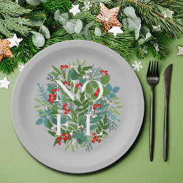NOEL Berries en Greenery Kerstmis Papieren Bordje