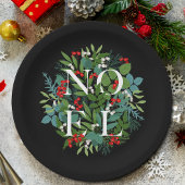 NOEL Berries en Greenery Kerstmis Papieren Bordje