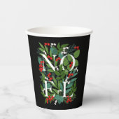 NOEL Berries Greenery Black kerstpapieren bekertje Papieren Bekers (Voorkant)