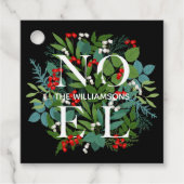 NOEL Berries Greenery Holiday Black Bedankjes Labels (Voorkant)