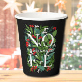 NOEL Berries Greenery Personalized Black Papieren Bekers