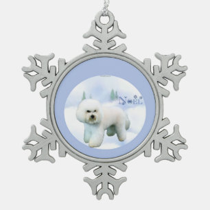 Noel Bichon Frise - Gepersonaliseerd Tin Sneeuwvlok Ornament