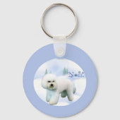 Noel Bichon Frise Sleutelhanger (Voorkant)