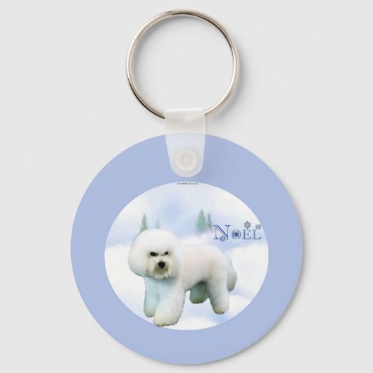 Noel Bichon Frise Sleutelhanger (Voorkant)