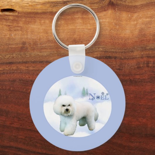 Noel Bichon Frise Sleutelhanger (Voorkant)
