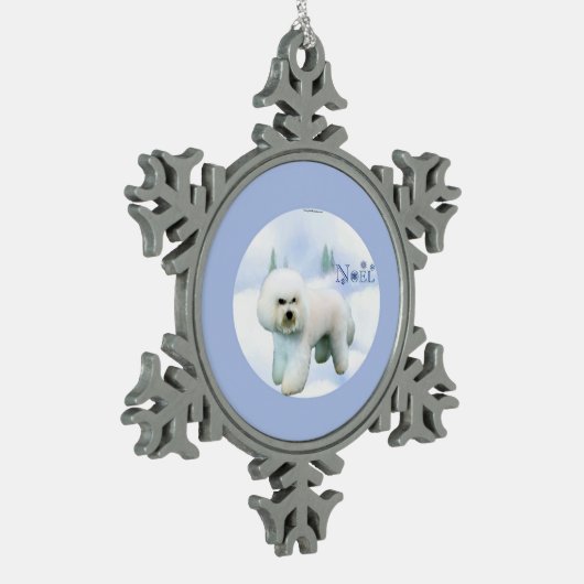 Noel Bichon Frise Tin Sneeuwvlok Ornament (Links)