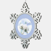 Noel Bichon Frise Tin Sneeuwvlok Ornament (Rechts)