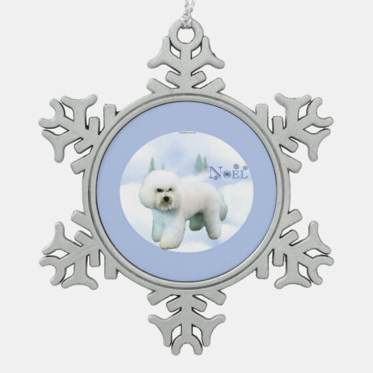 Noel Bichon Frise Tin Sneeuwvlok Ornament (Voorkant)