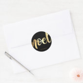 Noel Black en Gold Script Kerst sticker (Envelop)