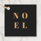 Noel Black en Gold | Trendy stijlvolle kerst Bedankjes Labels (Voorkant)