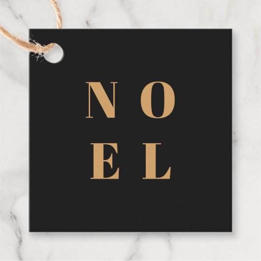 Noel Black en Gold | Trendy stijlvolle kerst Bedankjes Labels (Voorkant)