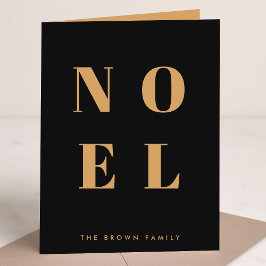 Noel Black en Gold | Trendy stijlvolle kerst Feestdagen Kaart