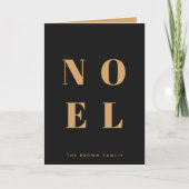 Noel Black en Gold | Trendy stijlvolle kerst Feestdagen Kaart (Voorkant)