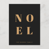 Noel Black en Gold | Trendy stijlvolle kerst Feestdagenkaart (Voorkant)