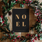 Noel Black en Gold | Trendy stijlvolle kerst Feestdagenkaart