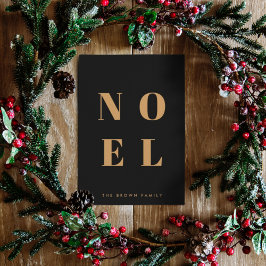 Noel Black en Gold | Trendy stijlvolle kerst Feestdagenkaart