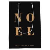 Noel Black en Gold | Trendy stijlvolle kerst Medium Cadeauzakje (Achterkant)