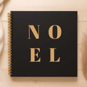 Noel Black en Gold Trendy stijlvolle kerst Notitieboek