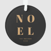Noel Black en Gold | Trendy stijlvolle kerst Ornament (achterkant)