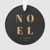 Noel Black en Gold | Trendy stijlvolle kerst Ornament (voorkant)