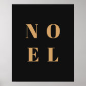 Noel Black en Gold | Trendy stijlvolle kerst Poster (Voorkant)