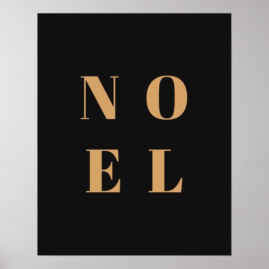 Noel Black en Gold | Trendy stijlvolle kerst Poster (Voorkant)