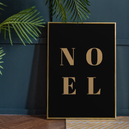 Noel Black en Gold | Trendy stijlvolle kerst Poster