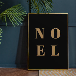 Noel Black en Gold   Trendy stijlvolle kerst Poster