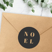 Noel Black en Gold | Trendy stijlvolle kerst Ronde Sticker