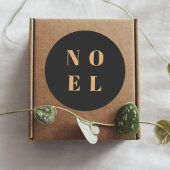 Noel Black en Gold | Trendy stijlvolle kerst Ronde Sticker