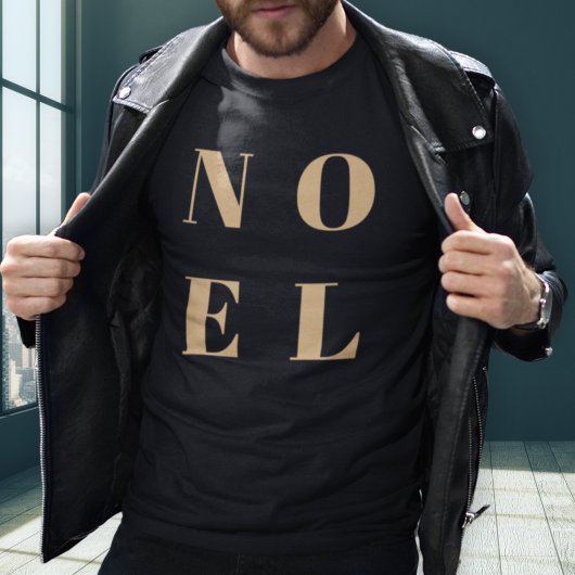 Noel Black en Gold | Trendy stijlvolle kerst T-shirt