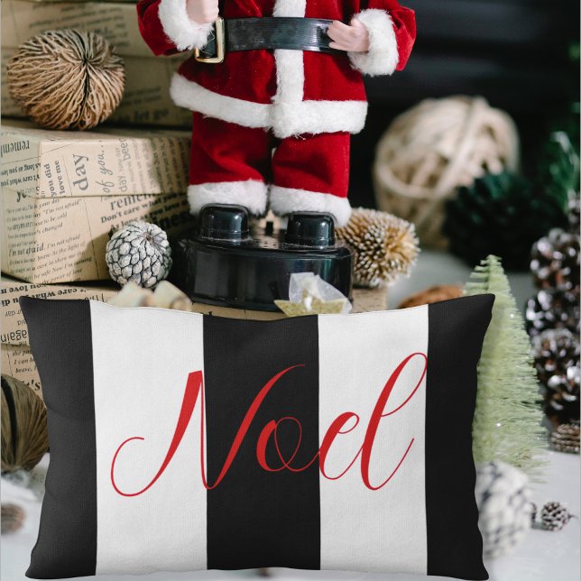 Noel Black & White Holiday Lumbar Pillow Kussen (Creator heeft geüpload)
