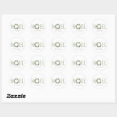 Noel Blush Green Christmas Wreath Waterverf Ronde Sticker (Vel)