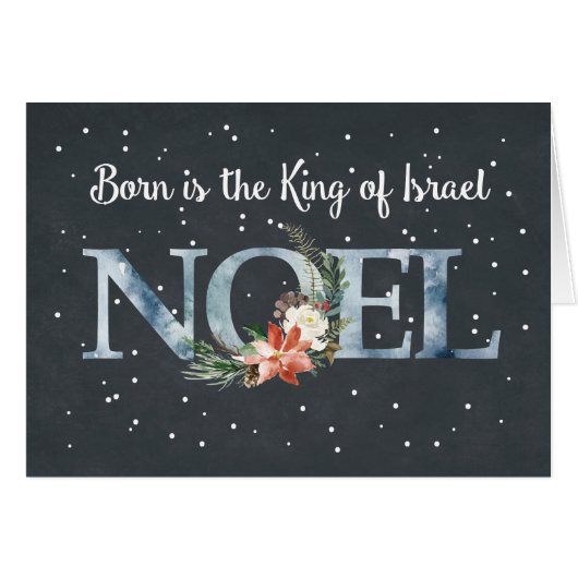 Noel Born is koning Kerstmis, zwart (Voorkant Horizontaal)
