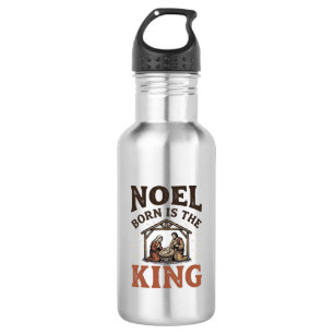 Noel Born Is the King Vintage Kerst Nativity Waterfles