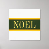 NOEL  Bos Groene Witte Kerststrepen Canvas Afdruk (Voorkant)