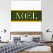 NOEL  Bos Groene Witte Kerststrepen Canvas Afdruk (Insitu (Slaapkamer))
