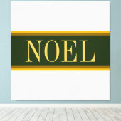NOEL  Bos Groene Witte Kerststrepen Canvas Afdruk (Insitu (Houten vloer))