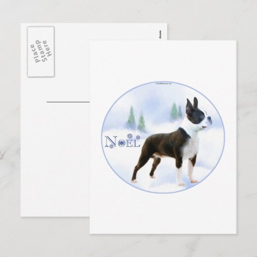 Noel Boston Terrier Briefkaarten (Voorkant / Achterkant)