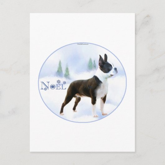 Noel Boston Terrier Briefkaarten (Voorkant)