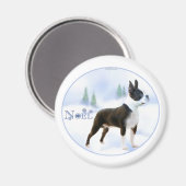 Noel Boston Terrier Magnet (Voorkant / Achterkant)