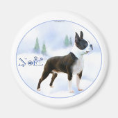 Noel Boston Terrier Magnet (Voorkant)