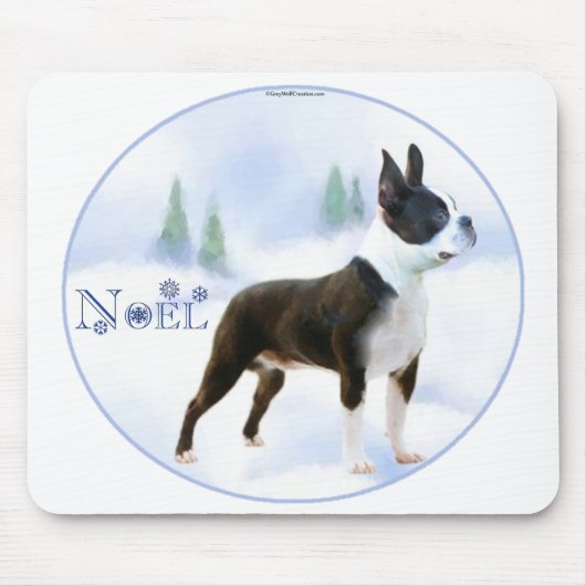 Noel Boston Terrier Mousepad Muismat (Voorkant)
